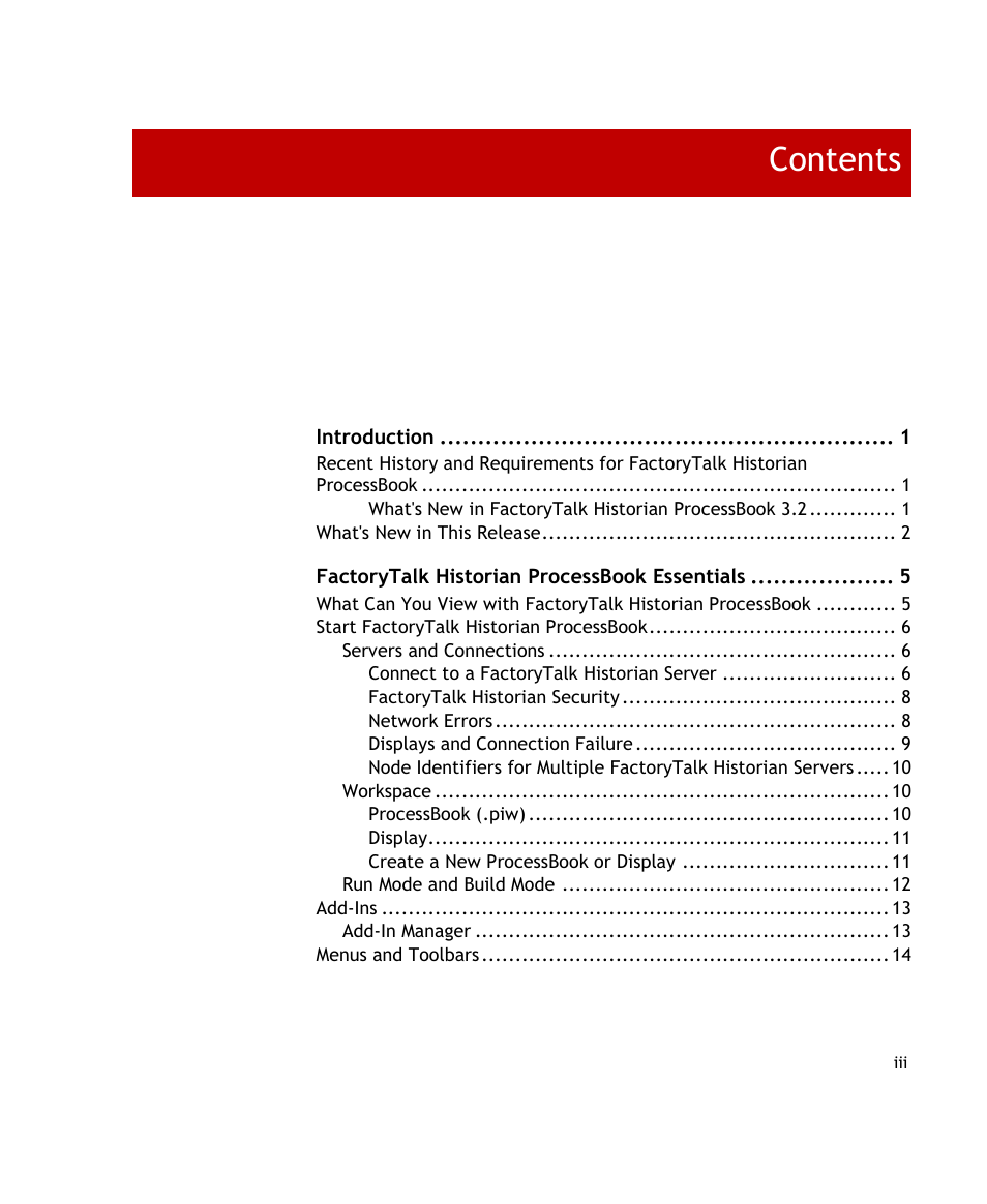 Rockwell Automation FactoryTalk Historian SE ProcessBook 3.2 User Guide User Manual | Page 3 / 378