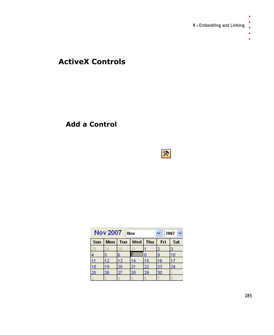 Activex controls, Add a control | Rockwell Automation FactoryTalk Historian SE ProcessBook 3.2 User Guide User Manual | Page 303 / 378
