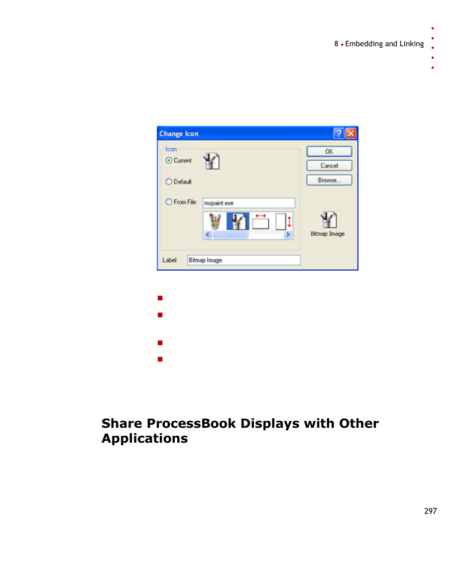 Share processbook displays with other applications | Rockwell Automation FactoryTalk Historian SE ProcessBook 3.2 User Guide User Manual | Page 315 / 378