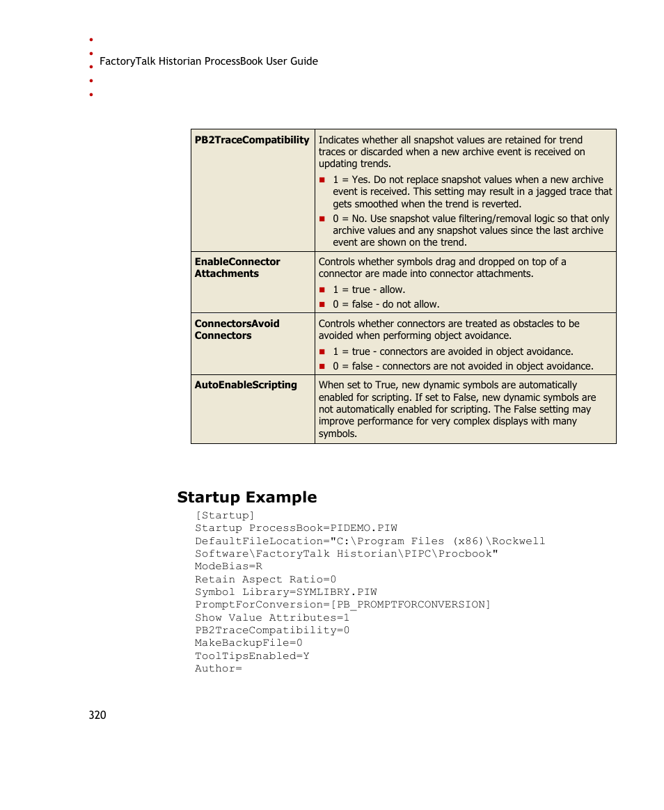 Startup example | Rockwell Automation FactoryTalk Historian SE ProcessBook 3.2 User Guide User Manual | Page 338 / 378