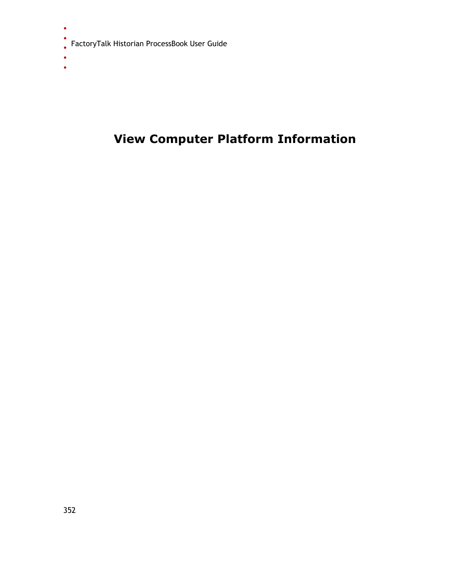 View computer platform information | Rockwell Automation FactoryTalk Historian SE ProcessBook 3.2 User Guide User Manual | Page 370 / 378