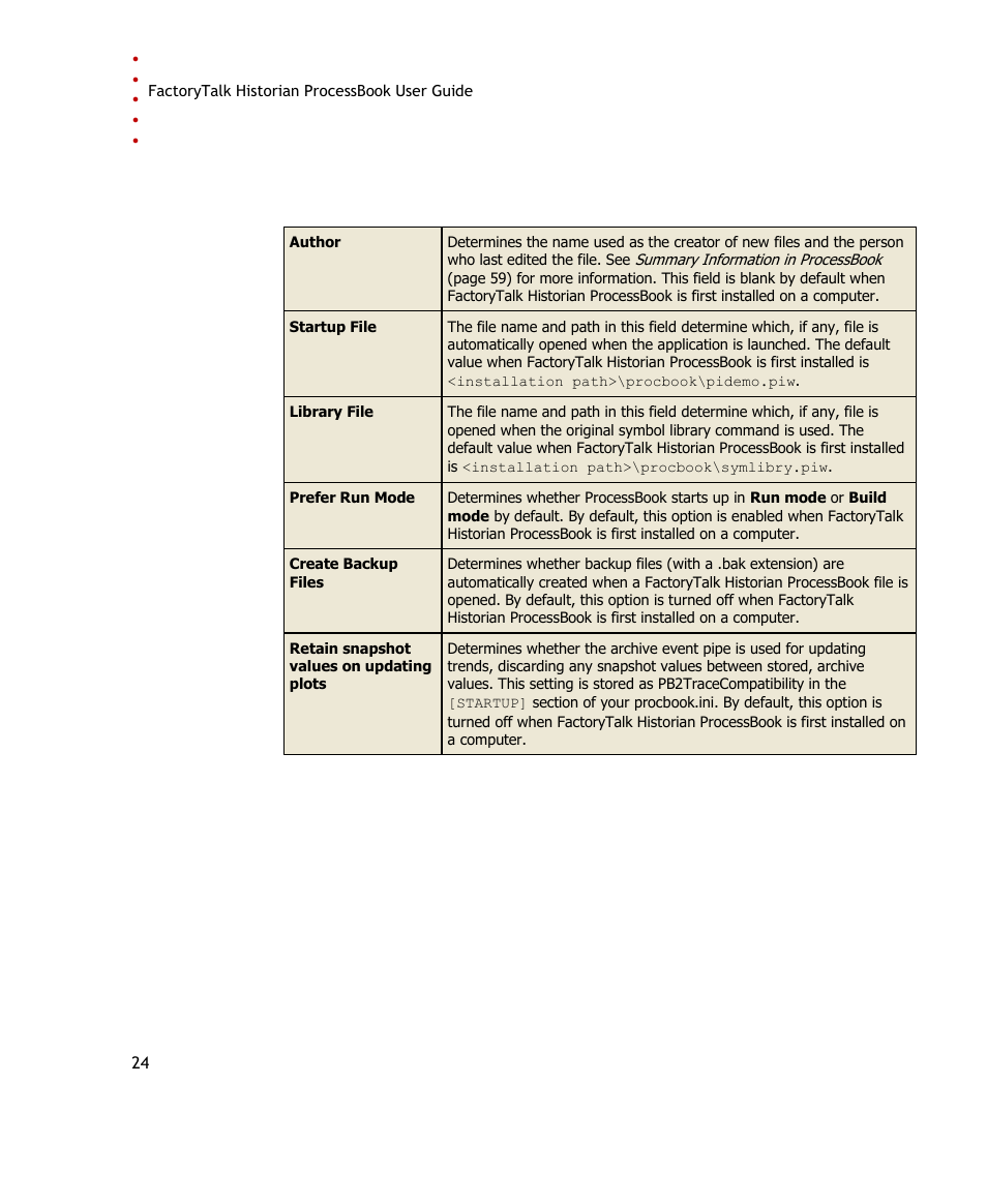 Review the following for additional information | Rockwell Automation FactoryTalk Historian SE ProcessBook 3.2 User Guide User Manual | Page 42 / 378