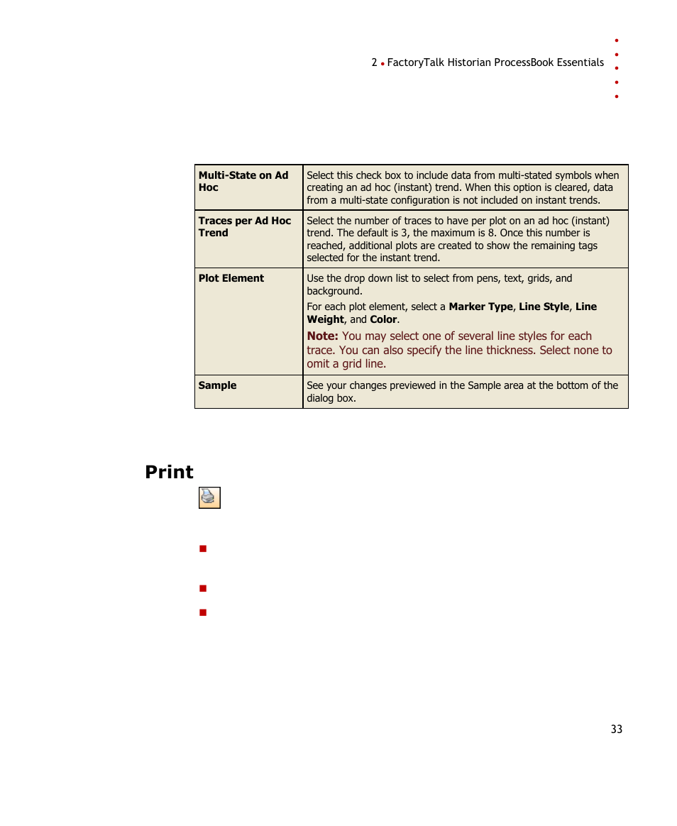 Print | Rockwell Automation FactoryTalk Historian SE ProcessBook 3.2 User Guide User Manual | Page 51 / 378