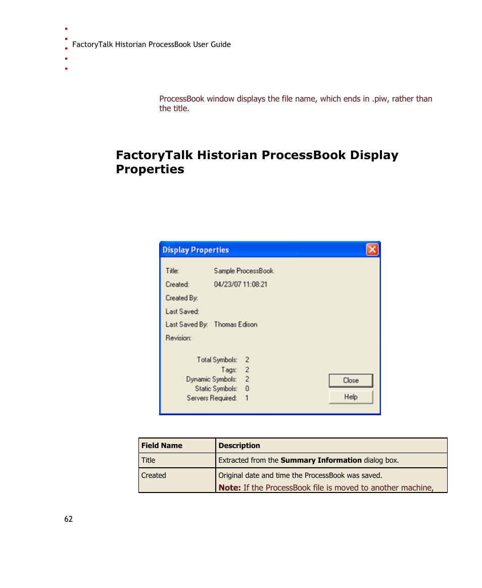 Rockwell Automation FactoryTalk Historian SE ProcessBook 3.2 User Guide User Manual | Page 80 / 378
