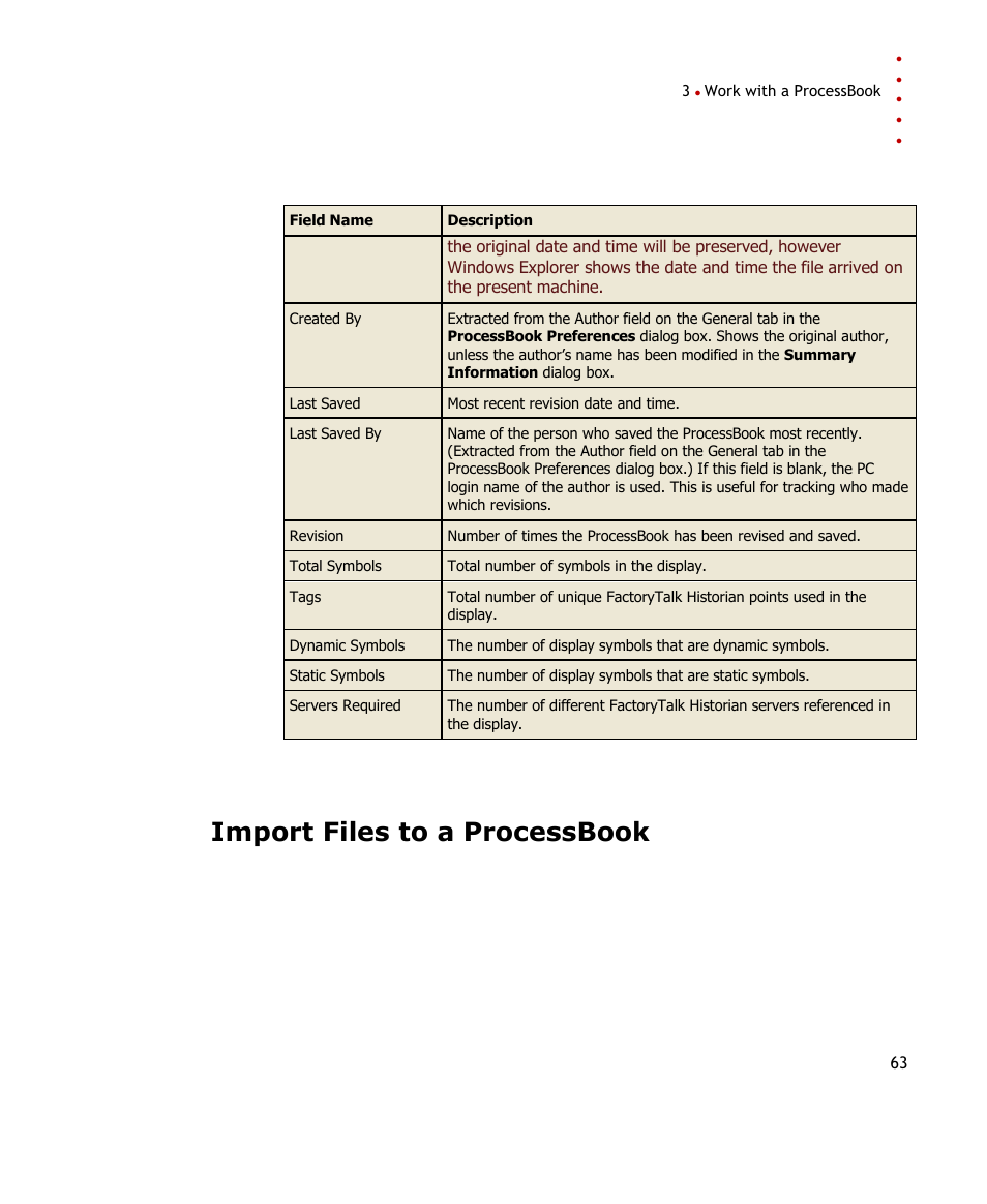 Import files to a processbook | Rockwell Automation FactoryTalk Historian SE ProcessBook 3.2 User Guide User Manual | Page 81 / 378