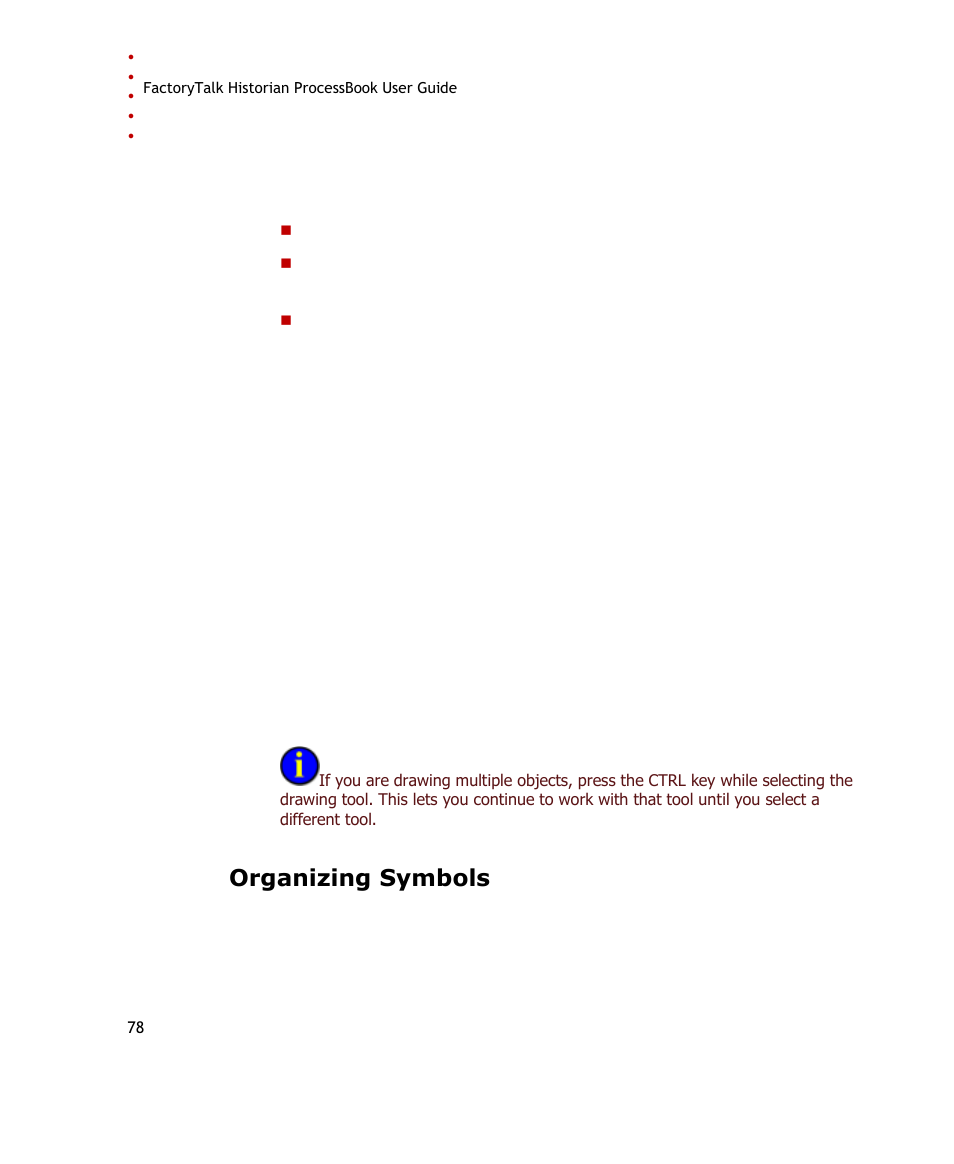 Organizing symbols | Rockwell Automation FactoryTalk Historian SE ProcessBook 3.2 User Guide User Manual | Page 96 / 378