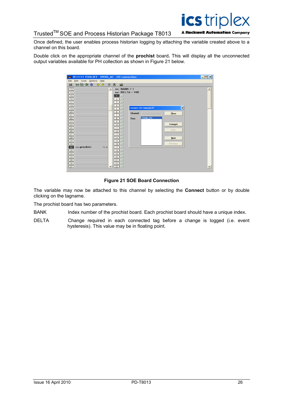 Figure 21 soe board connection, Trusted, Soe and process historian package t8013 | Rockwell Automation T8013 Trusted SOE and Process Historian Package User Manual | Page 26 / 28