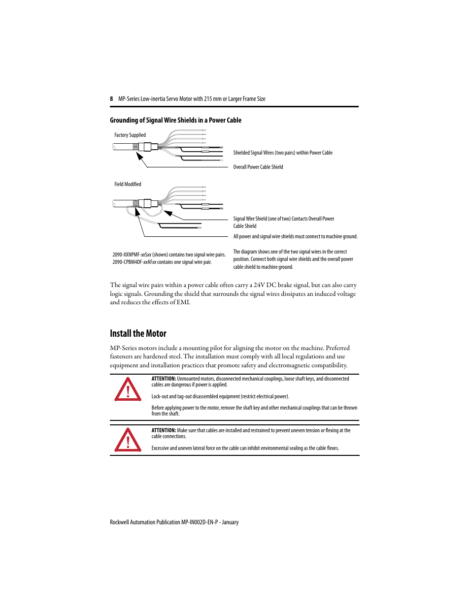 Install the motor | Rockwell Automation MPL-xxxx Low Inertia Servo Motor 215 mm or Larger  User Manual | Page 8 / 24