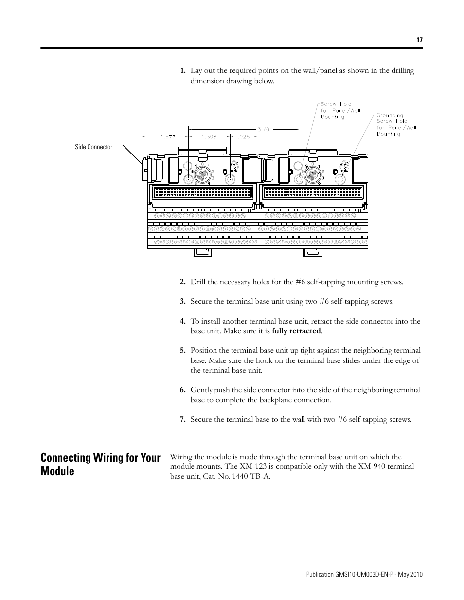 Connecting wiring for your module | Rockwell Automation 1440-VAD02-01RA XM-123 Aeroderivative Module User Manual | Page 25 / 166