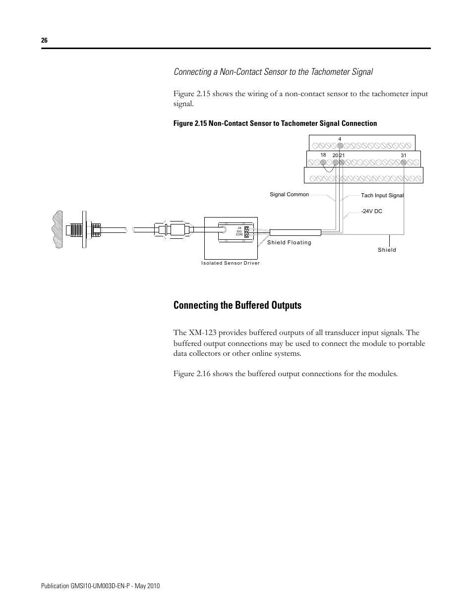 Connecting the buffered outputs | Rockwell Automation 1440-VAD02-01RA XM-123 Aeroderivative Module User Manual | Page 34 / 166