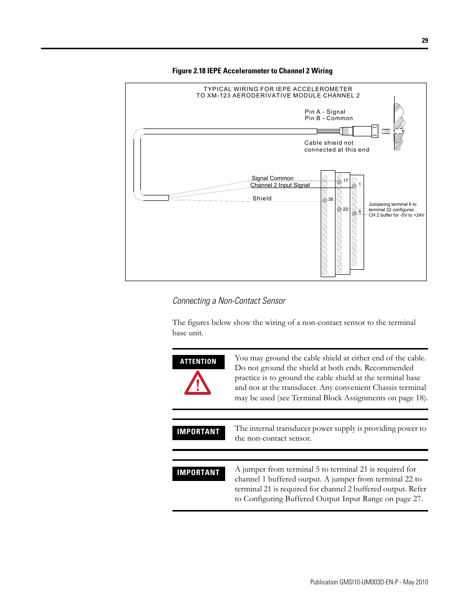 Connecting a non-contact sensor | Rockwell Automation 1440-VAD02-01RA XM-123 Aeroderivative Module User Manual | Page 37 / 166
