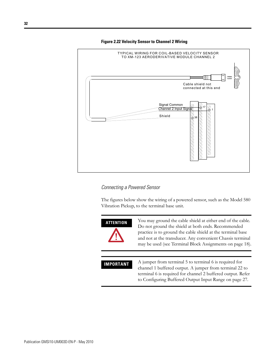 Connecting a powered sensor | Rockwell Automation 1440-VAD02-01RA XM-123 Aeroderivative Module User Manual | Page 40 / 166