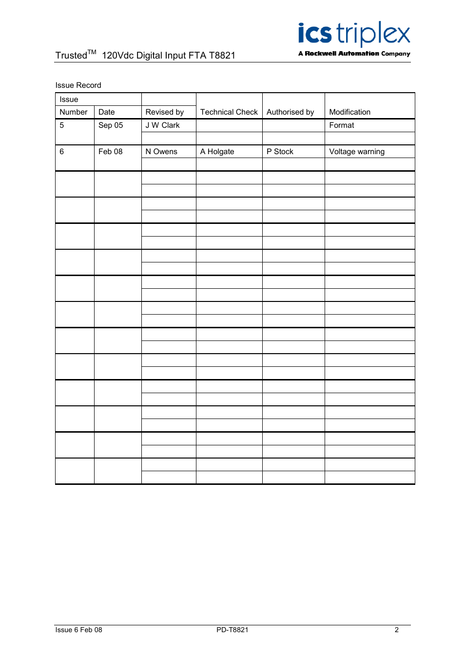 Trusted | Rockwell Automation T8423 Trusted 40 Channel 120Vdc Digital Input FTA User Manual | Page 2 / 14