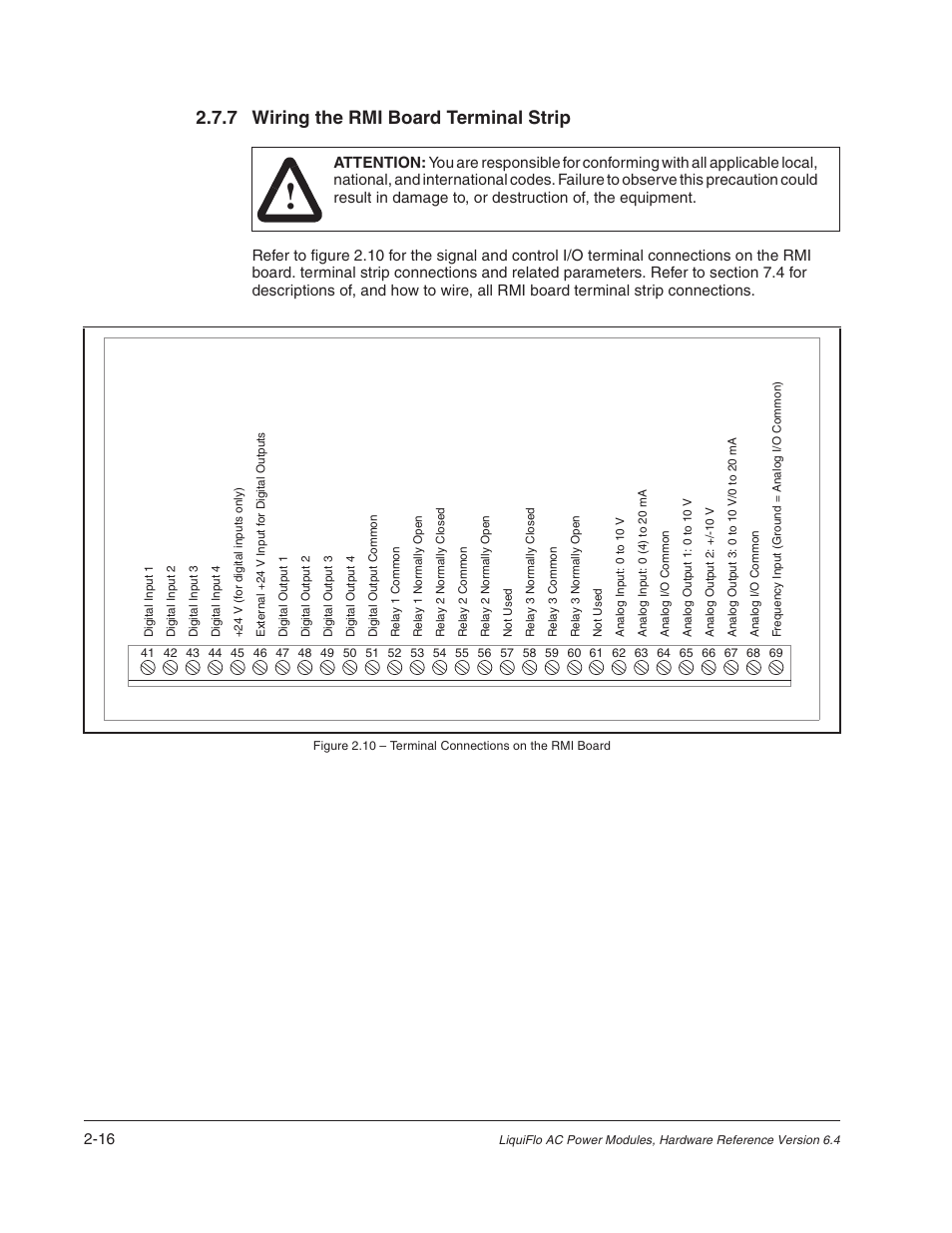 7 wiring the rmi board terminal strip | Rockwell Automation Liqui-Flo AC Power Modules User Manual | Page 28 / 108