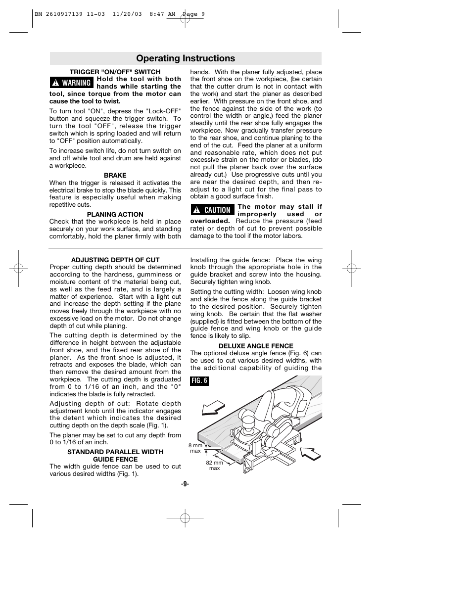 Operating instructions | Bosch 53514 User Manual | Page 9 / 40