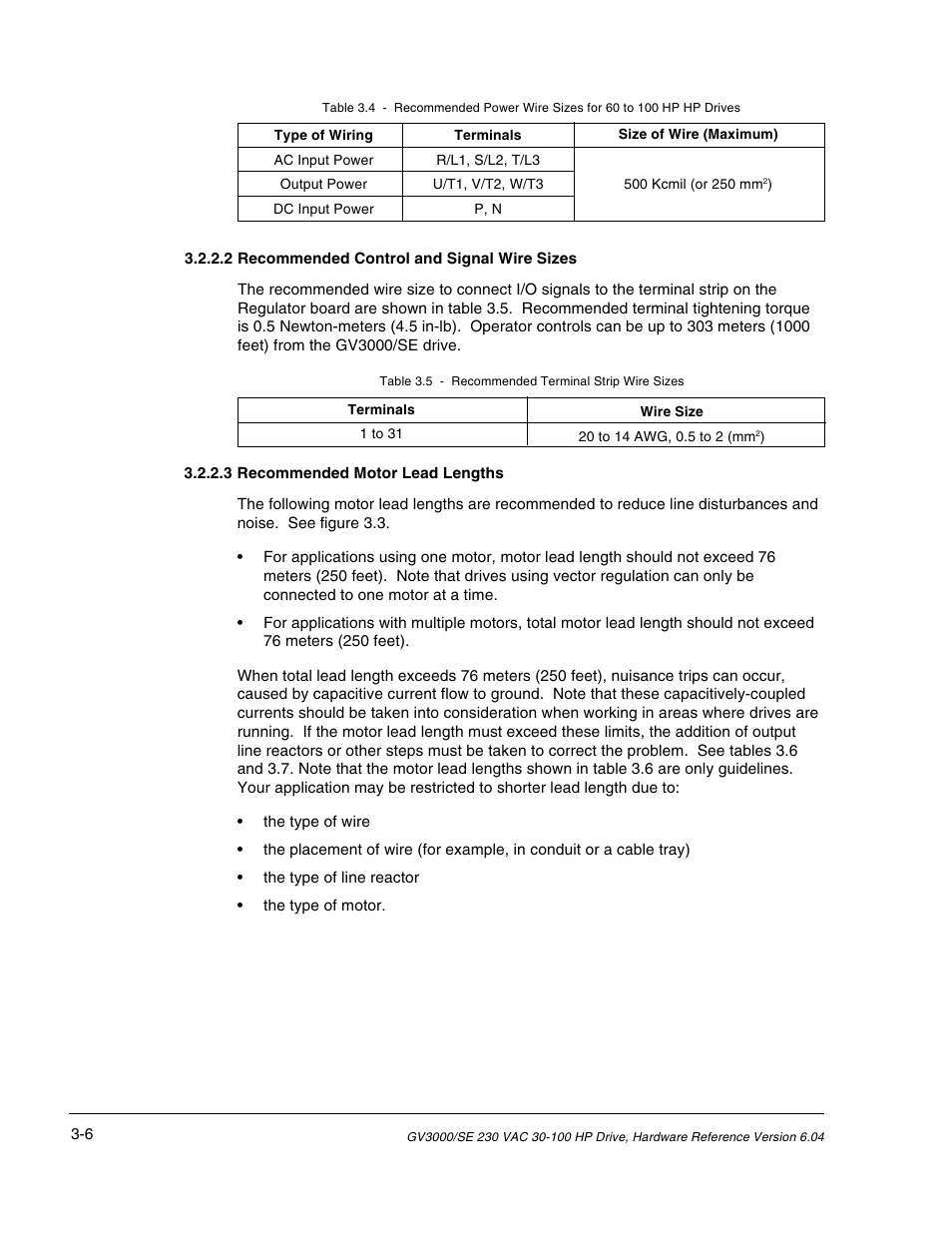 Rockwell Automation GV3000/SE AC Drive 30-100HP, 230VAC V6.04 Hardware Ref, Install, Troubleshooting User Manual | Page 34 / 82
