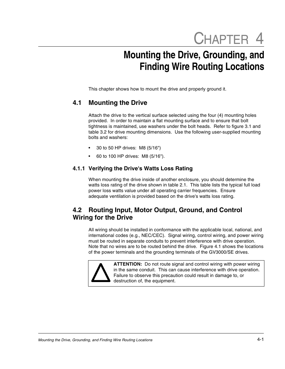 Hapter | Rockwell Automation GV3000/SE AC Drive 30-100HP, 230VAC V6.04 Hardware Ref, Install, Troubleshooting User Manual | Page 39 / 82