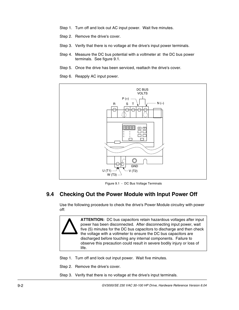 Rockwell Automation GV3000/SE AC Drive 30-100HP, 230VAC V6.04 Hardware Ref, Install, Troubleshooting User Manual | Page 72 / 82