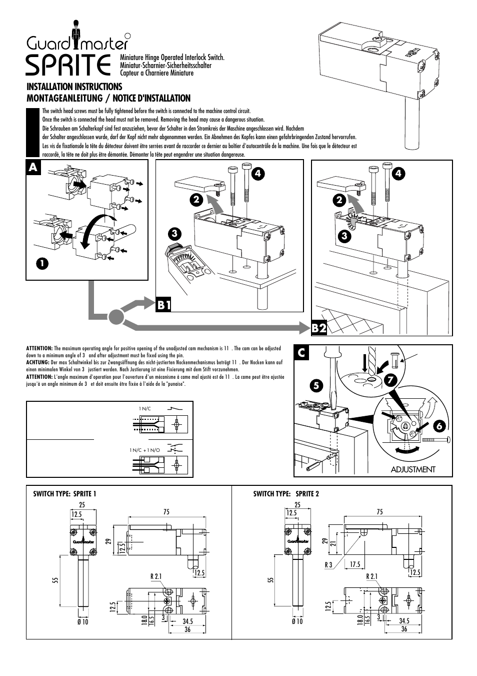 Rockwell Automation Miniature Hinge Operated Interlock Switch User Manual | 2 pages