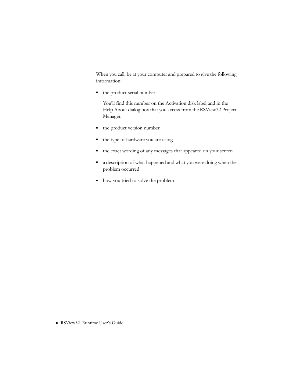 When you call | Rockwell Automation RSView32 Runtime Users Guide User Manual | Page 6 / 89
