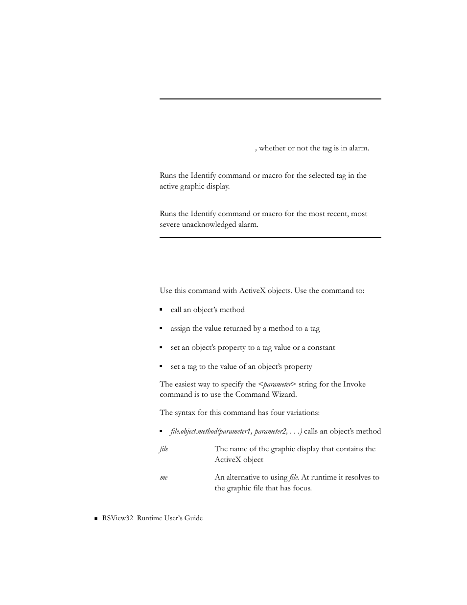 Invoke | Rockwell Automation RSView32 Runtime Users Guide User Manual | Page 61 / 89