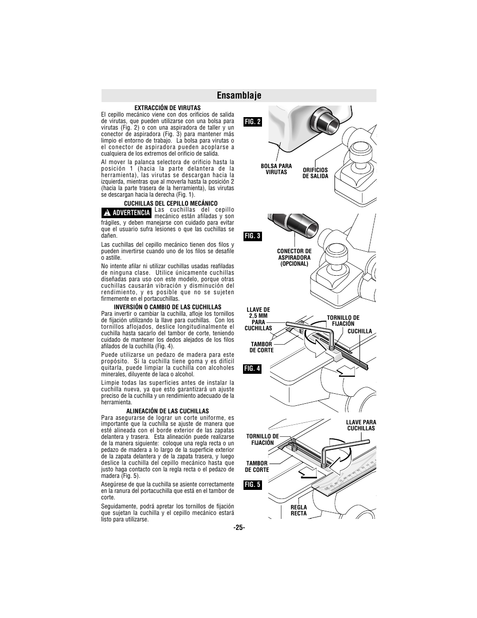 Ensamblaje | Bosch 3365 User Manual | Page 25 / 32