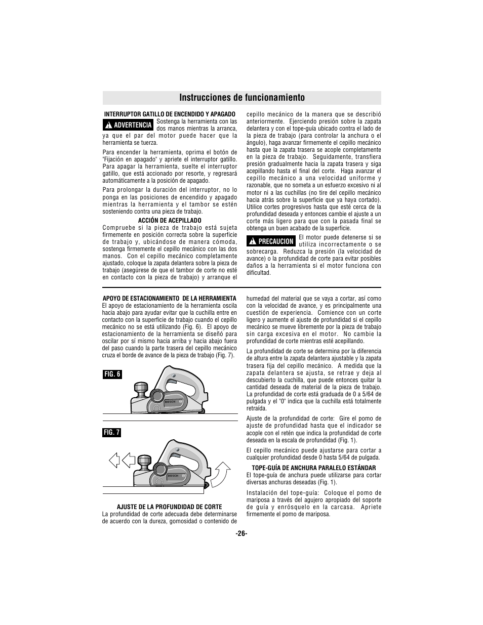 Instrucciones de funcionamiento | Bosch 3365 User Manual | Page 26 / 32