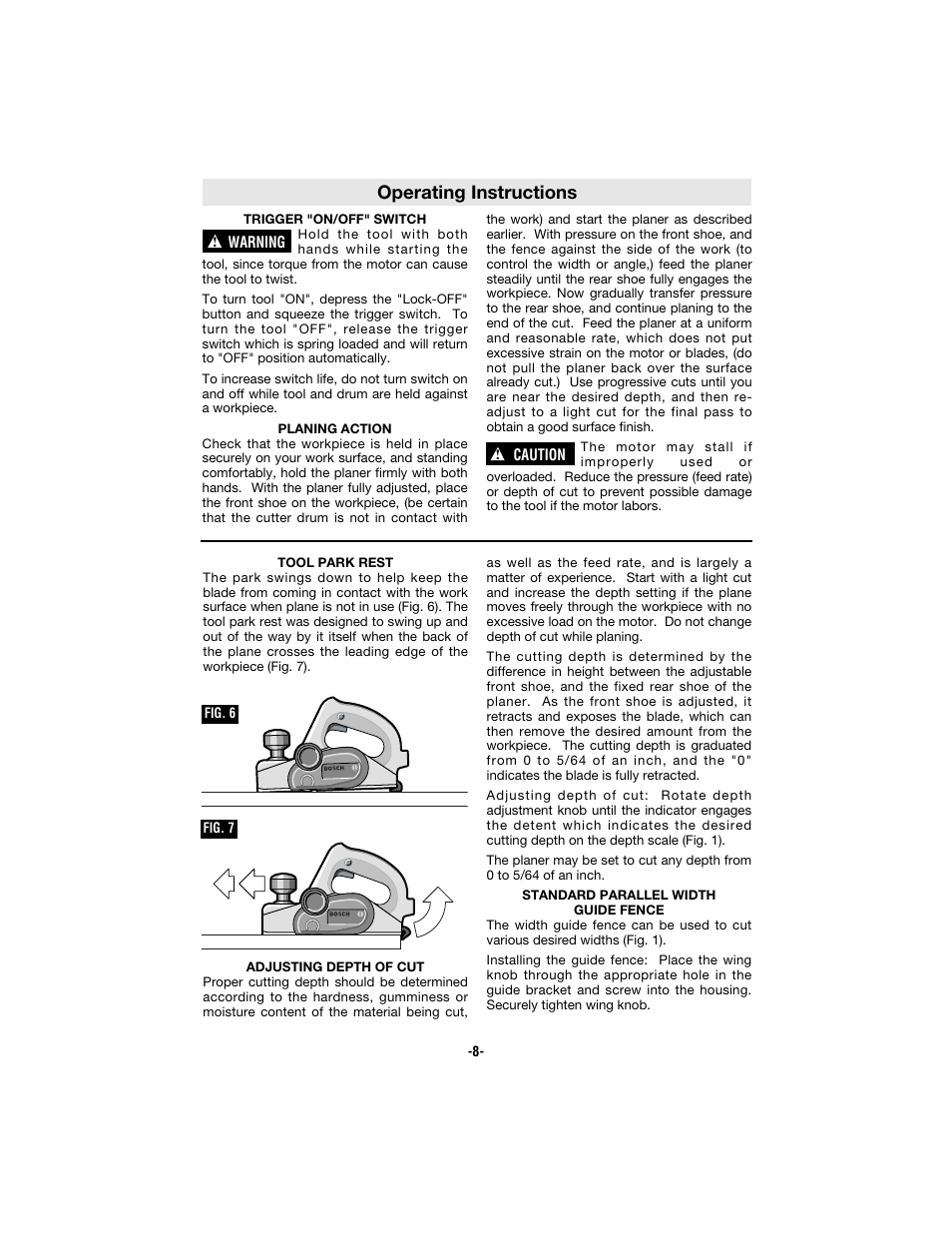 Operating instructions | Bosch 3365 User Manual | Page 8 / 32