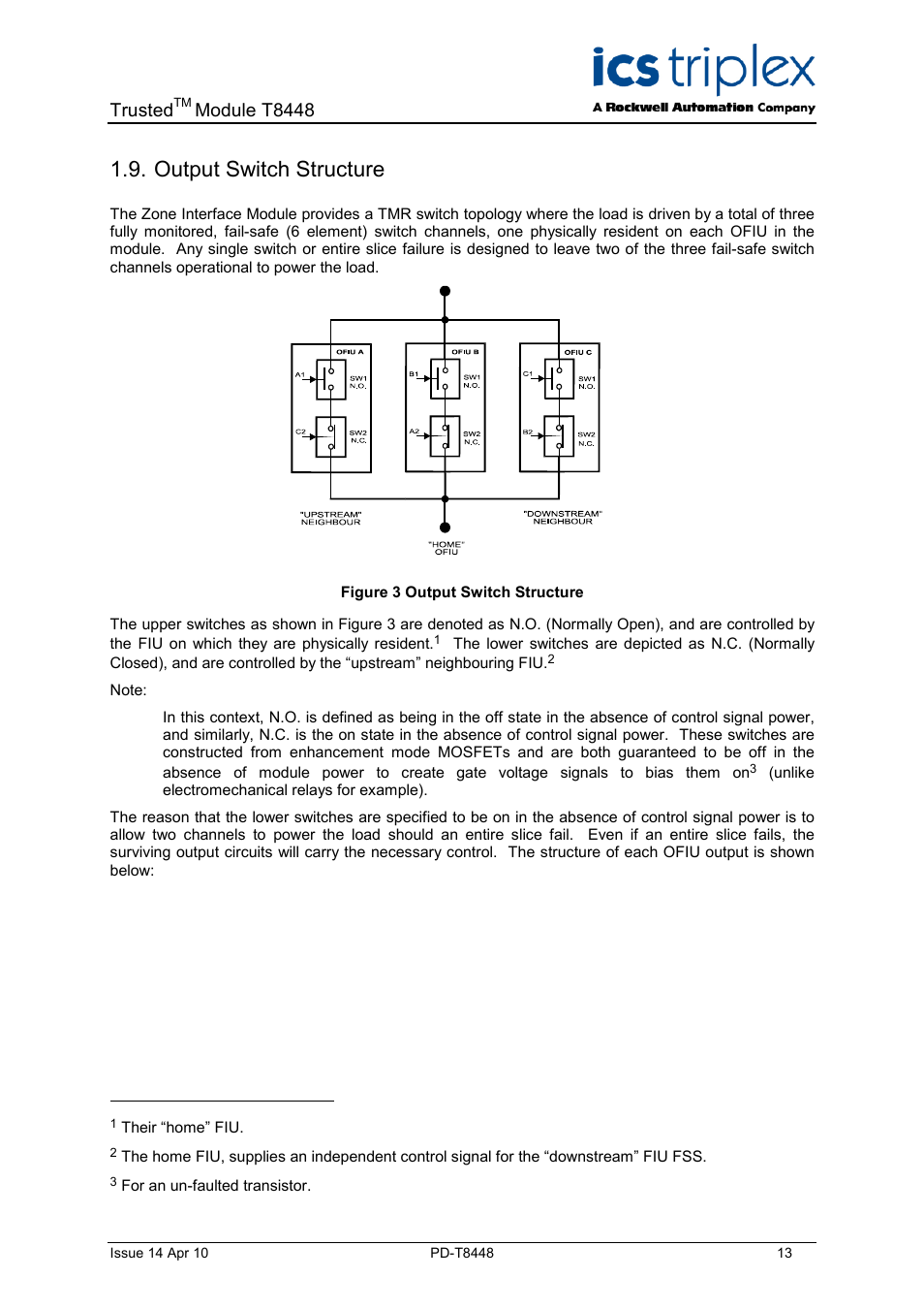Output switch structure, Figure 3 output switch structure, Trusted | Module t8448 | Rockwell Automation T8448 Trusted TMR Zone Interface Module - 40 Channel User Manual | Page 13 / 40
