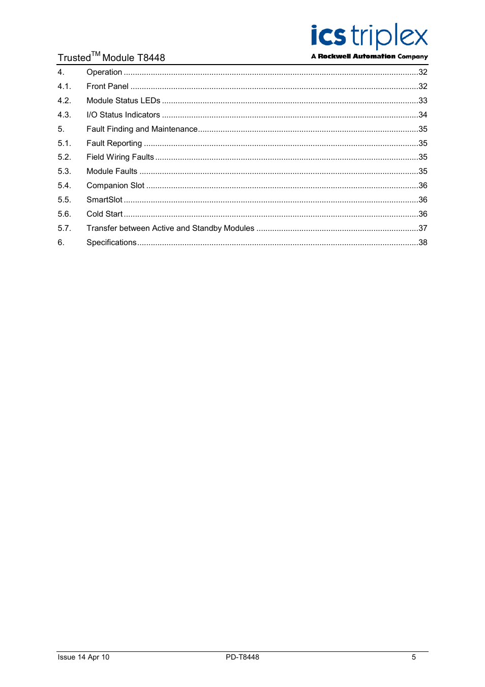 Rockwell Automation T8448 Trusted TMR Zone Interface Module - 40 Channel User Manual | Page 5 / 40