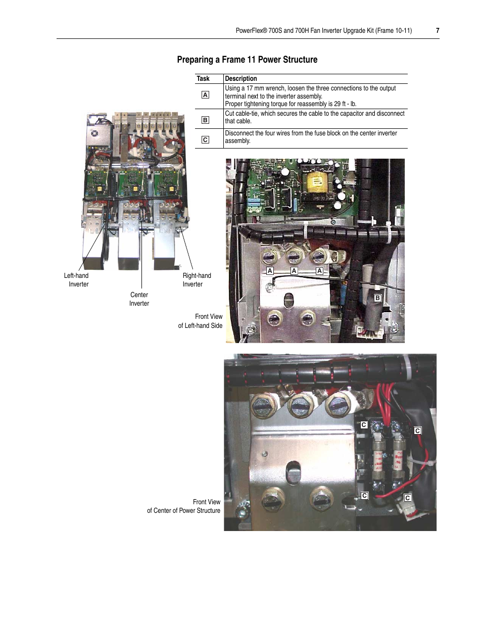 Rockwell Automation 20D PowerFlex 700S/H Fan Inverter Upgrade Kit (Frame 10-11) User Manual | Page 7 / 12