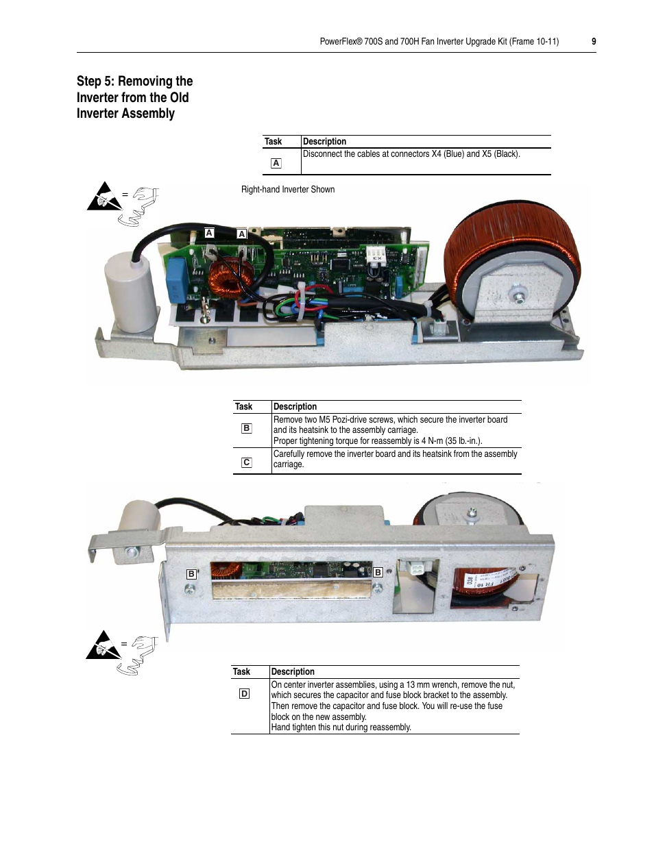 Rockwell Automation 20D PowerFlex 700S/H Fan Inverter Upgrade Kit (Frame 10-11) User Manual | Page 9 / 12