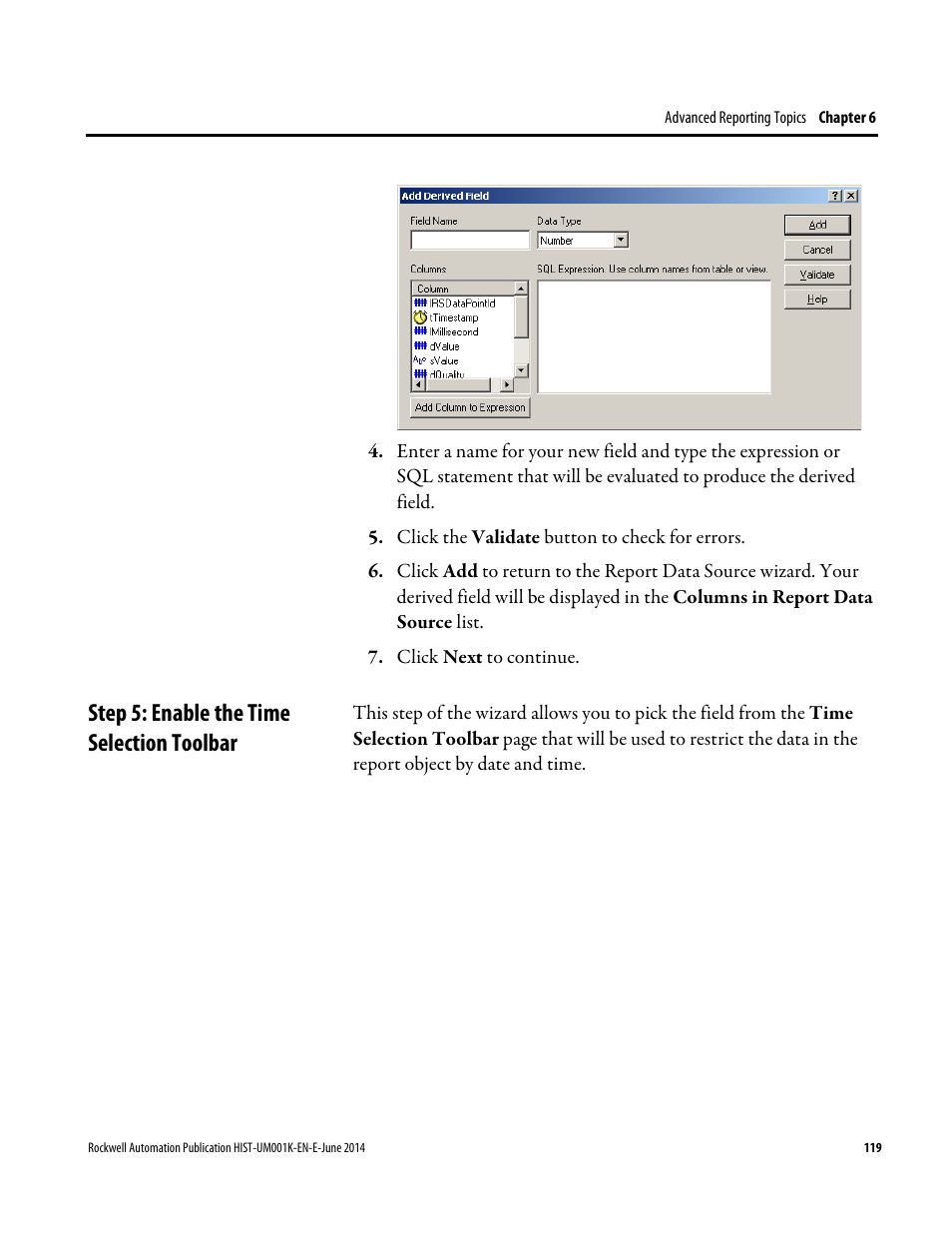 Step 5: enable the time selection toolbar | Rockwell Automation FactoryTalk Historian Classic User Guide User Manual | Page 119 / 164