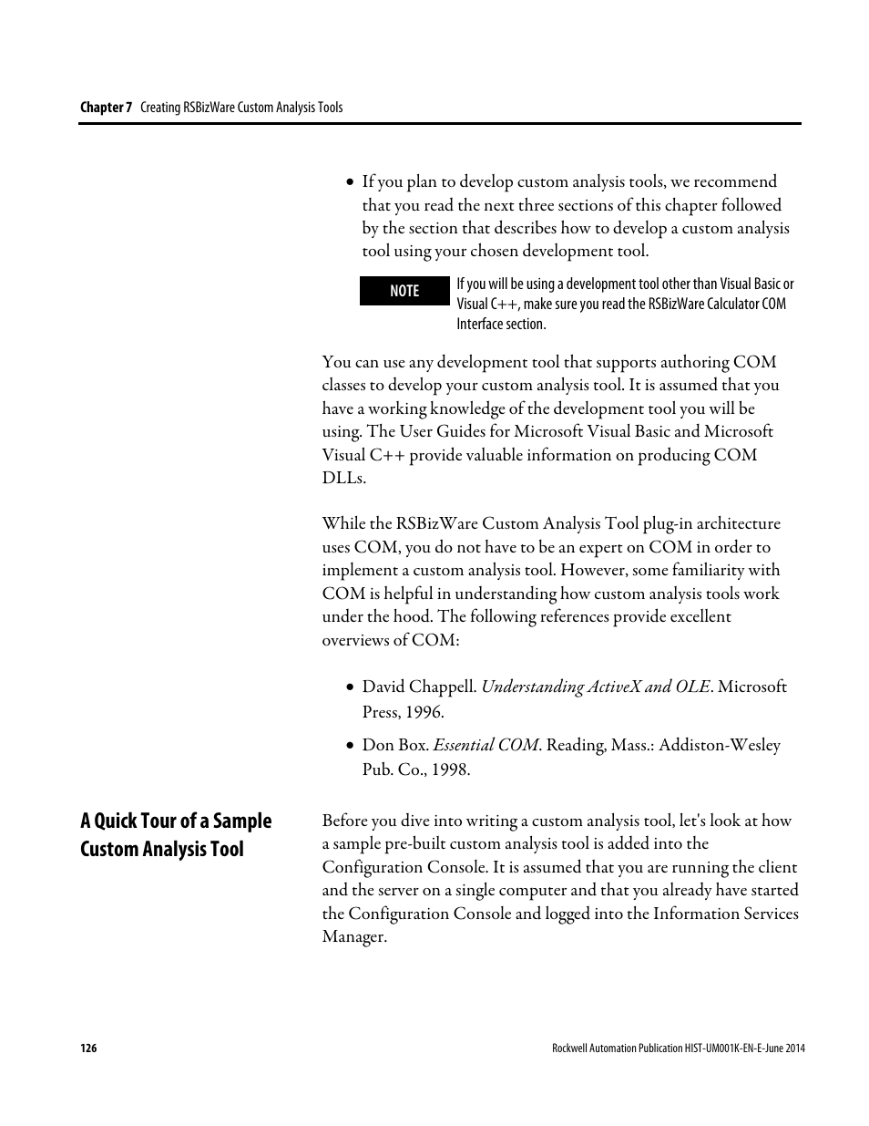 A quick tour of a sample custom analysis tool | Rockwell Automation FactoryTalk Historian Classic User Guide User Manual | Page 126 / 164