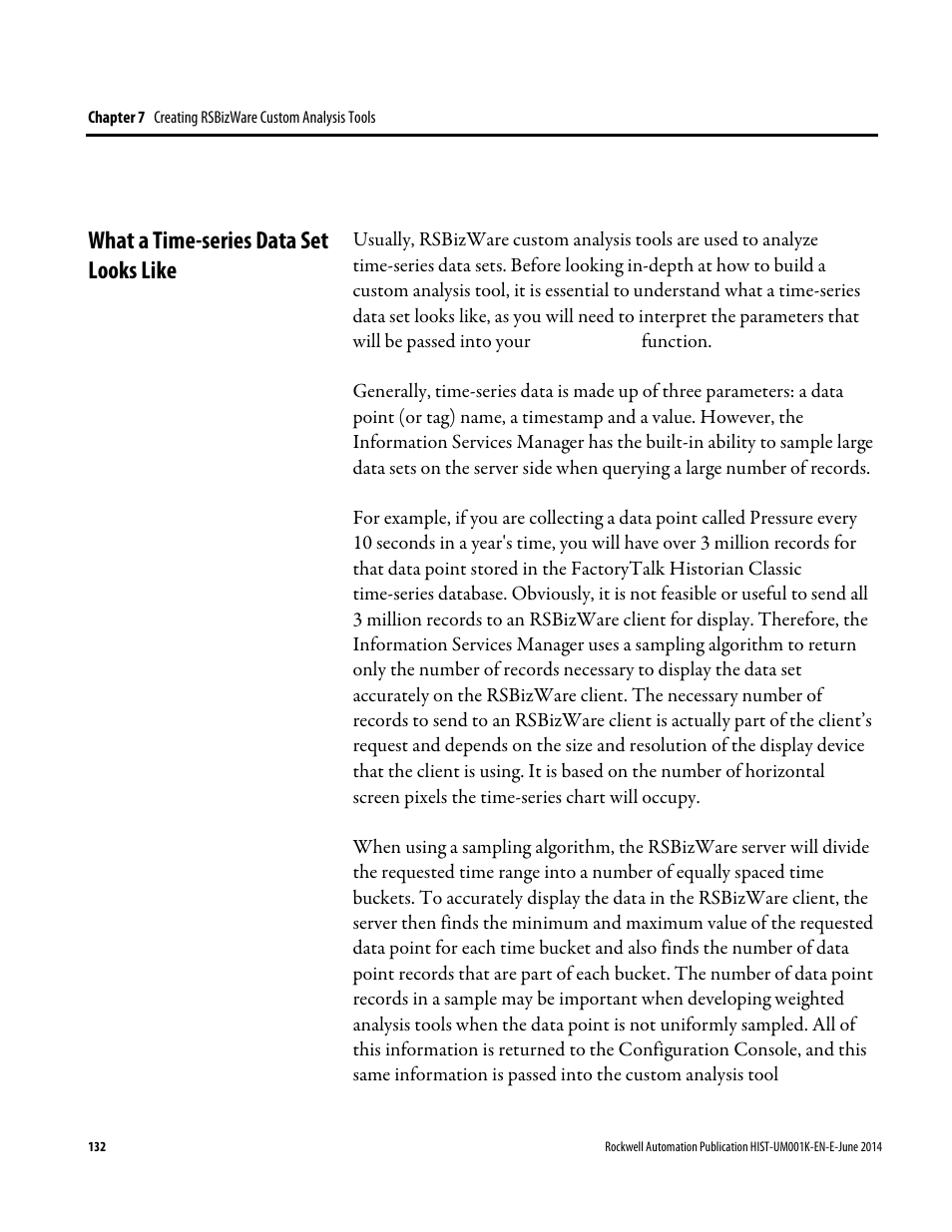What a time-series data set looks like | Rockwell Automation FactoryTalk Historian Classic User Guide User Manual | Page 132 / 164