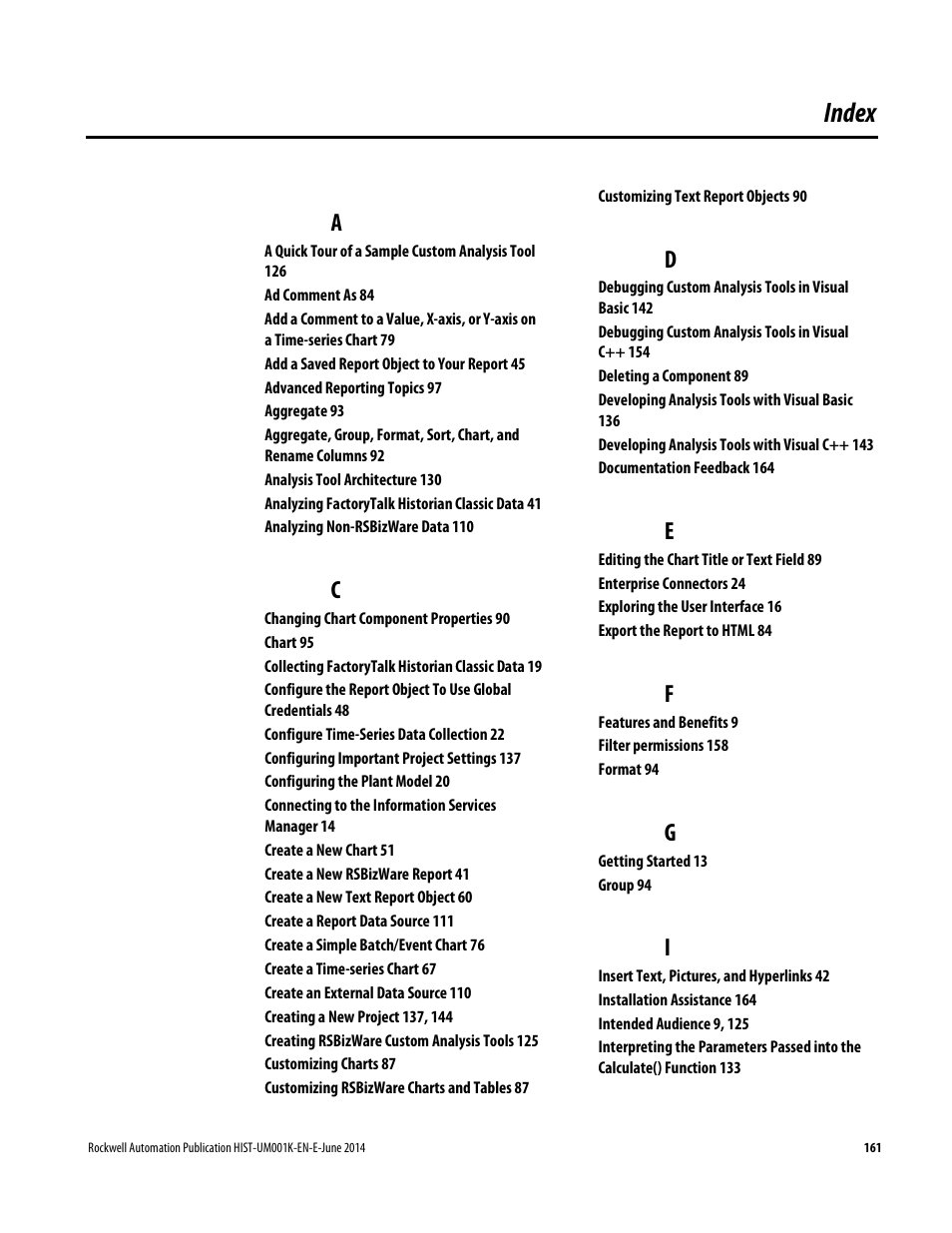 Index | Rockwell Automation FactoryTalk Historian Classic User Guide User Manual | Page 161 / 164