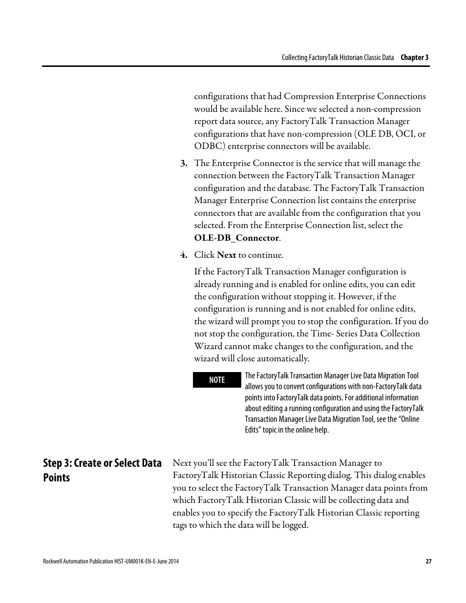Step 3: create or select data points | Rockwell Automation FactoryTalk Historian Classic User Guide User Manual | Page 27 / 164