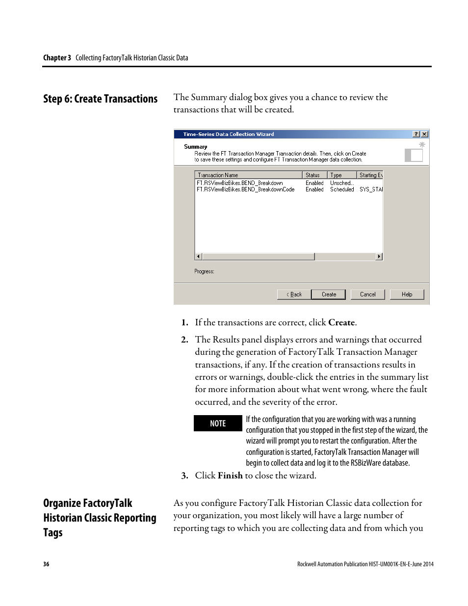 Step 6: create transactions | Rockwell Automation FactoryTalk Historian Classic User Guide User Manual | Page 36 / 164