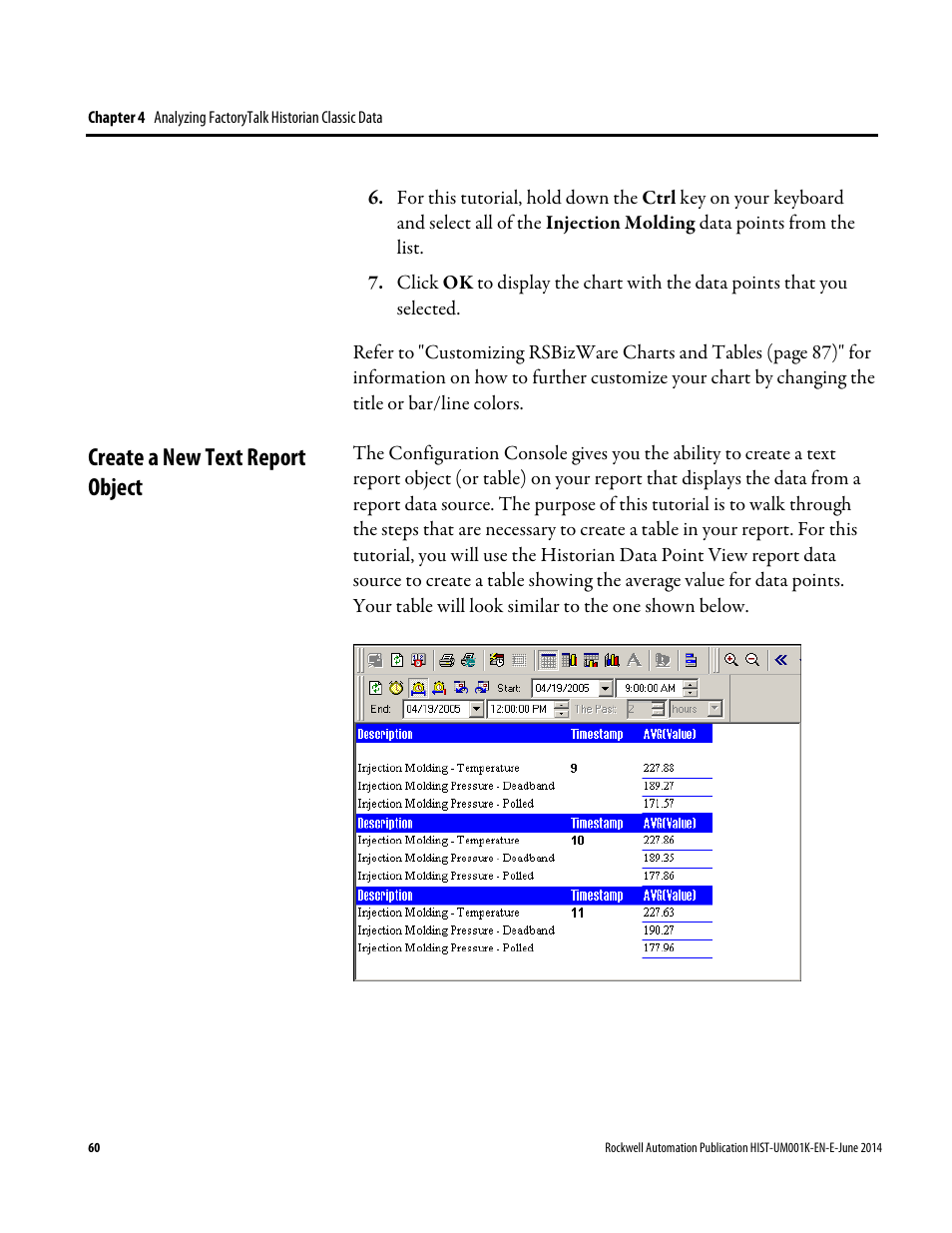 Create a new text report object | Rockwell Automation FactoryTalk Historian Classic User Guide User Manual | Page 60 / 164
