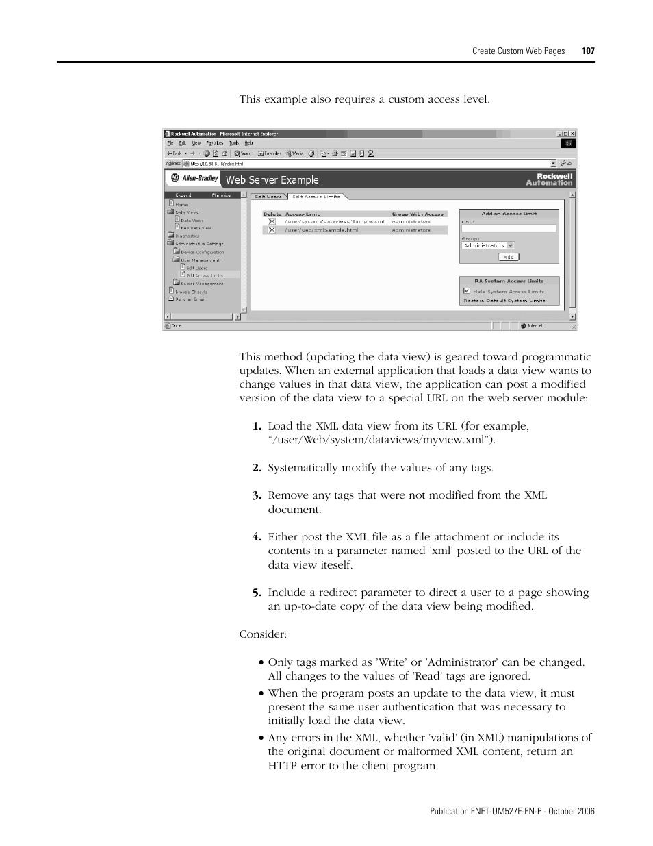 Rockwell Automation 1768-EWEB EtherNet/IP Web Server Module User Manual User Manual | Page 107 / 170