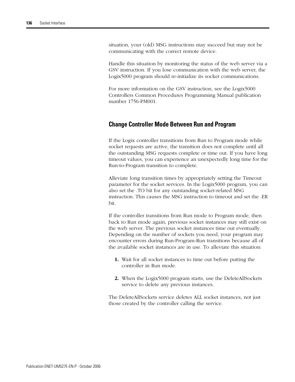 Change controller mode between run and program | Rockwell Automation 1768-EWEB EtherNet/IP Web Server Module User Manual User Manual | Page 136 / 170