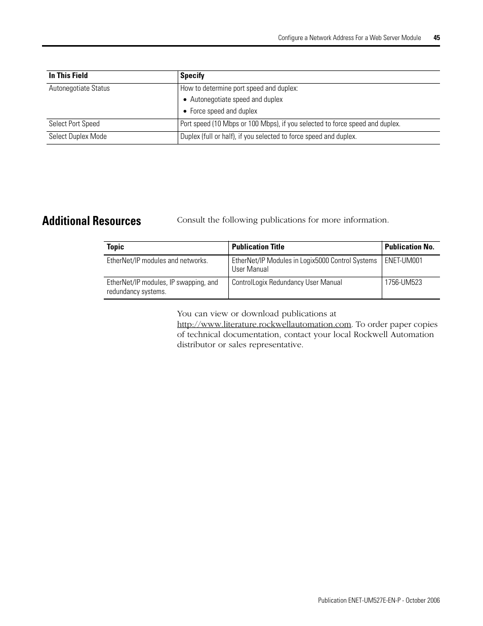 Additional resources | Rockwell Automation 1768-EWEB EtherNet/IP Web Server Module User Manual User Manual | Page 45 / 170