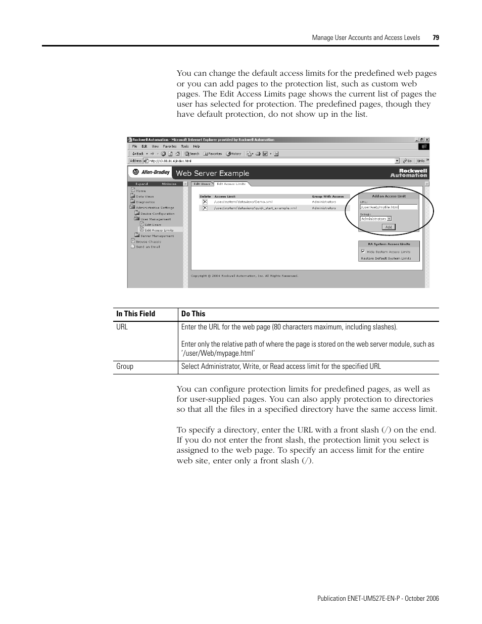 Rockwell Automation 1768-EWEB EtherNet/IP Web Server Module User Manual User Manual | Page 79 / 170