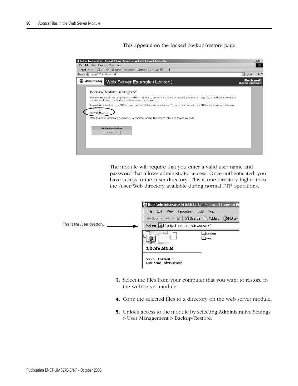 Rockwell Automation 1768-EWEB EtherNet/IP Web Server Module User Manual User Manual | Page 90 / 170