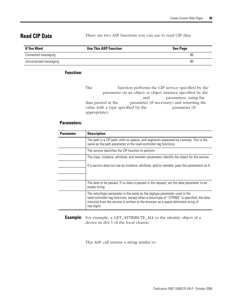 Read cip data | Rockwell Automation 1768-EWEB EtherNet/IP Web Server Module User Manual User Manual | Page 95 / 170