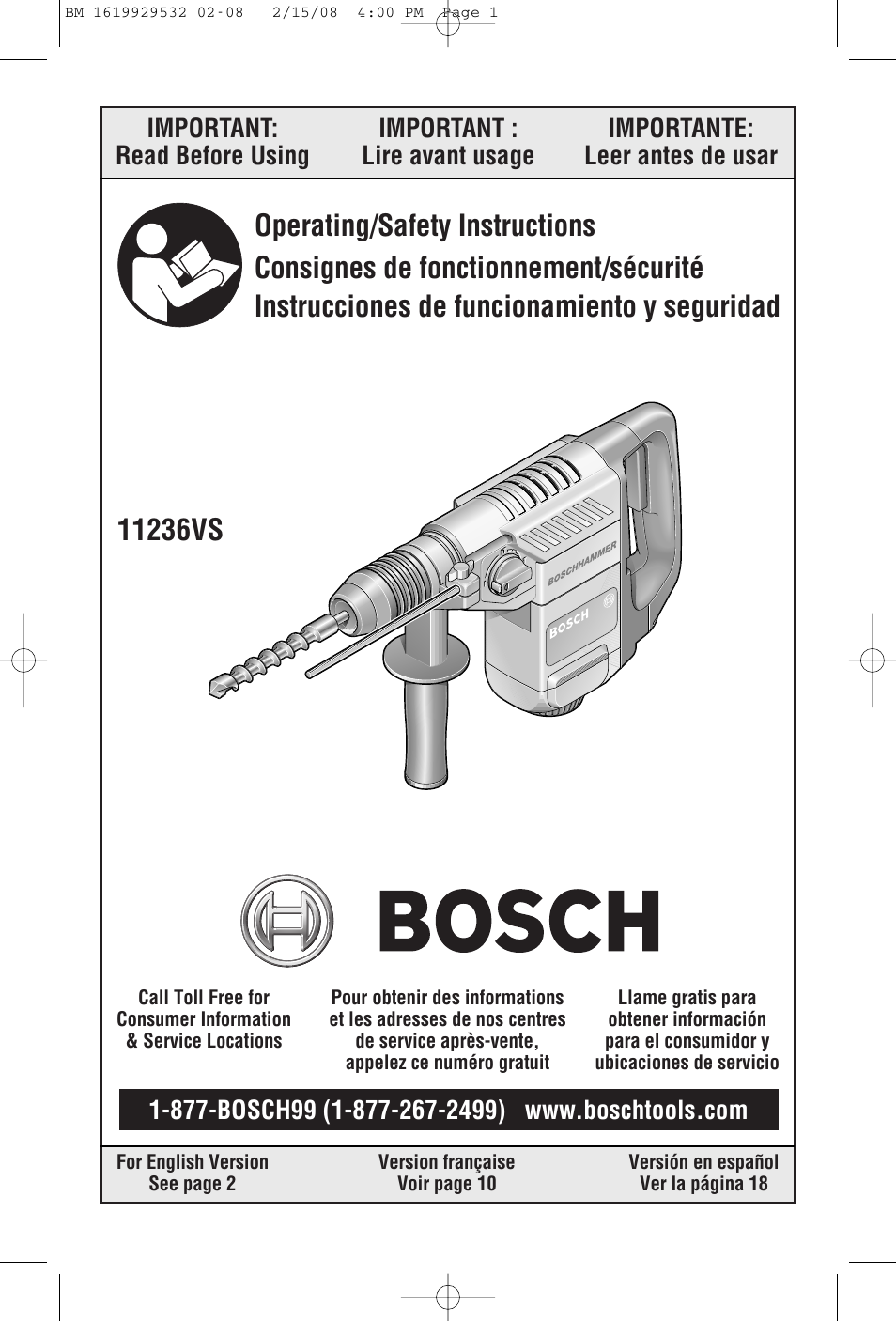 Bosch 11236VS User Manual | 28 pages