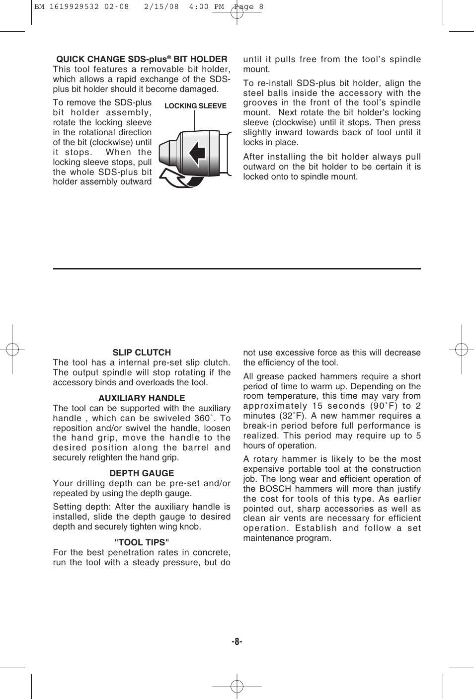 Bosch 11236VS User Manual | Page 8 / 28