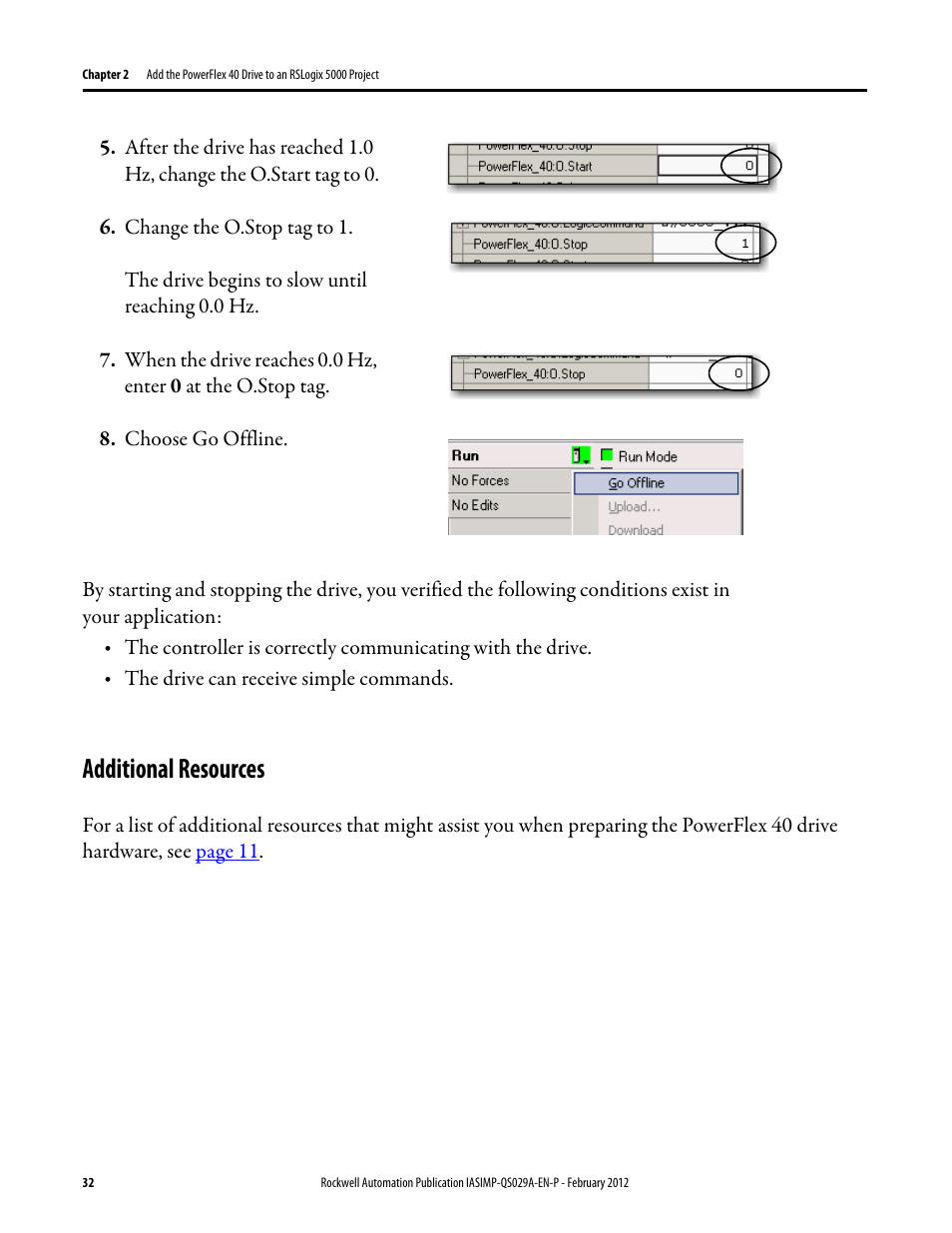 Additional resources | Rockwell Automation Logix5000 Systems: Connecting PowerFlex 40 Drives over an EtherNet/IP Network Quick Start User Manual | Page 32 / 36