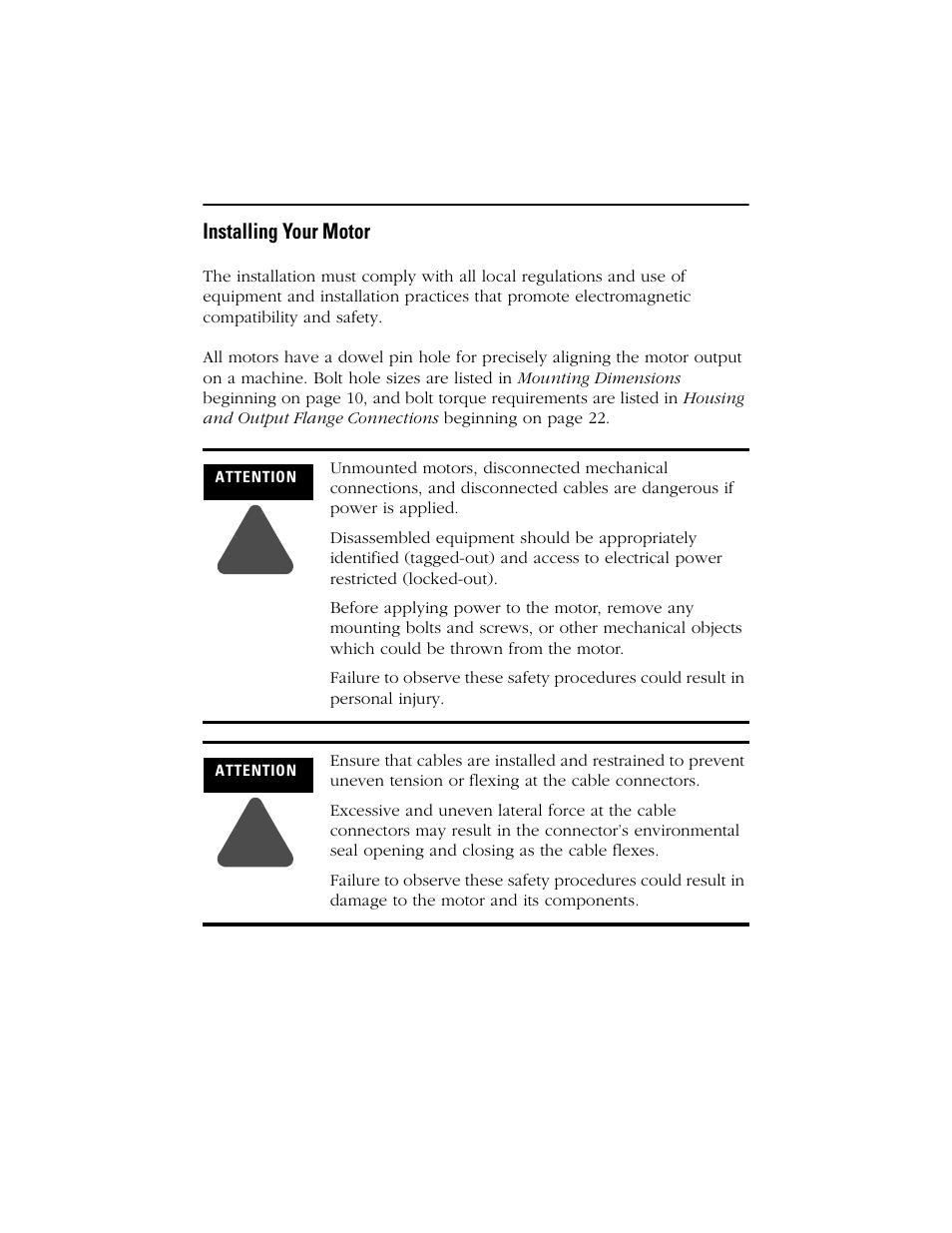 Installing your motor | Rockwell Automation MPG-xxxx Integrated Gear Motor User Manual | Page 5 / 32