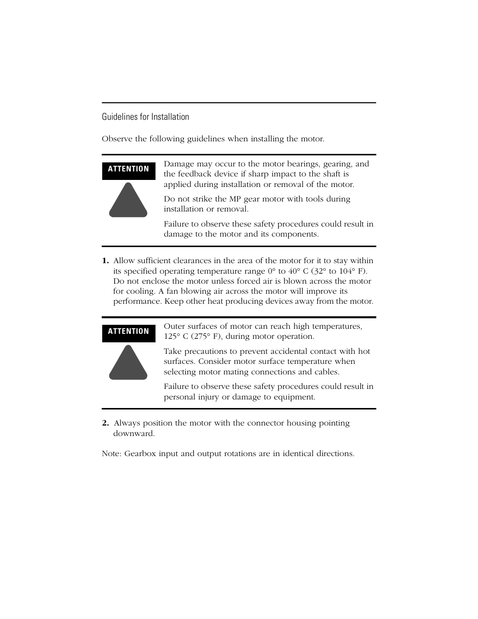 Guidelines for installation | Rockwell Automation MPG-xxxx Integrated Gear Motor User Manual | Page 6 / 32